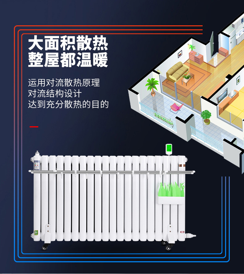 家用注水加水电暖器加热水电暖气片无辐射电加热钢制水暖取暖器小艾触