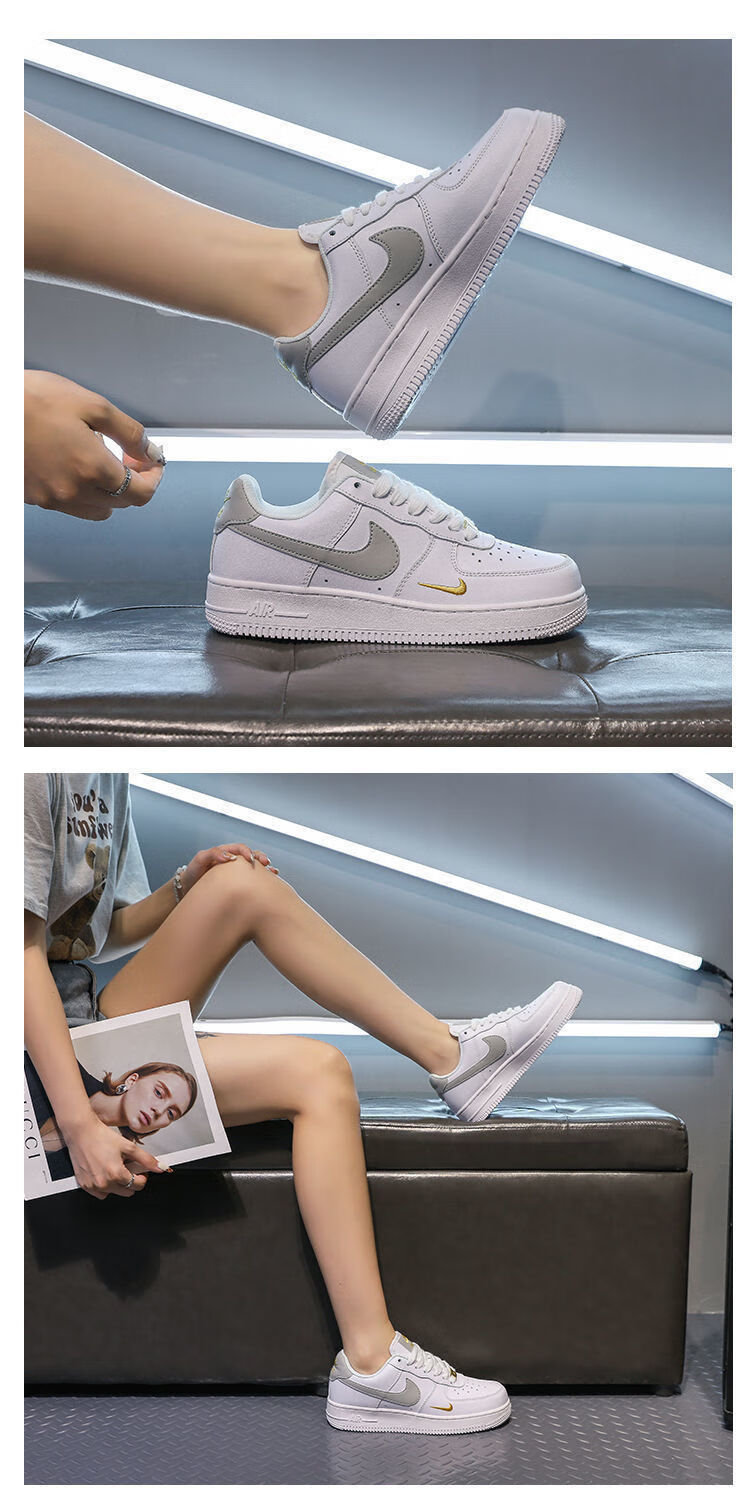 【旗舰官方】aj女鞋af1 空军一号迷你小金钩小白鞋男女生ins同款低帮