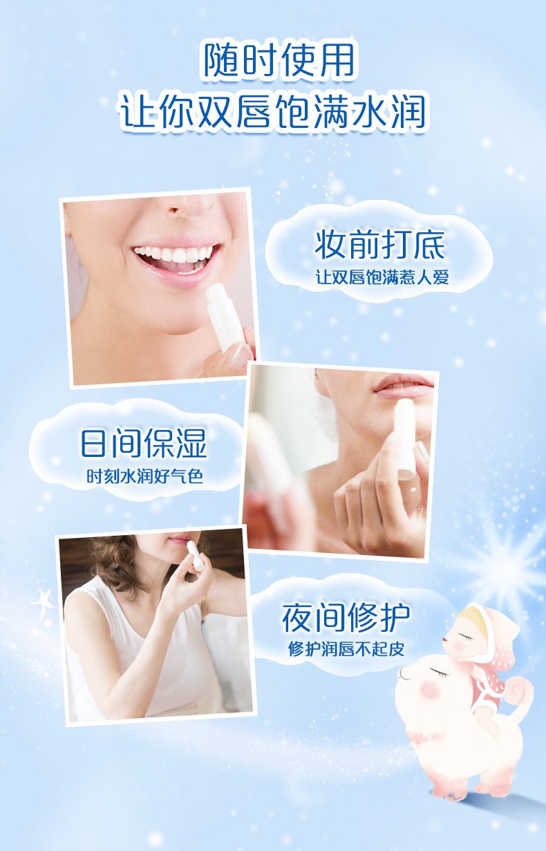 妮维雅（NIVEA）润唇膏女士男士唇膏补水保湿护唇膏唇部打底滋润唇油 修护型润唇膏4.8g(男女通用)