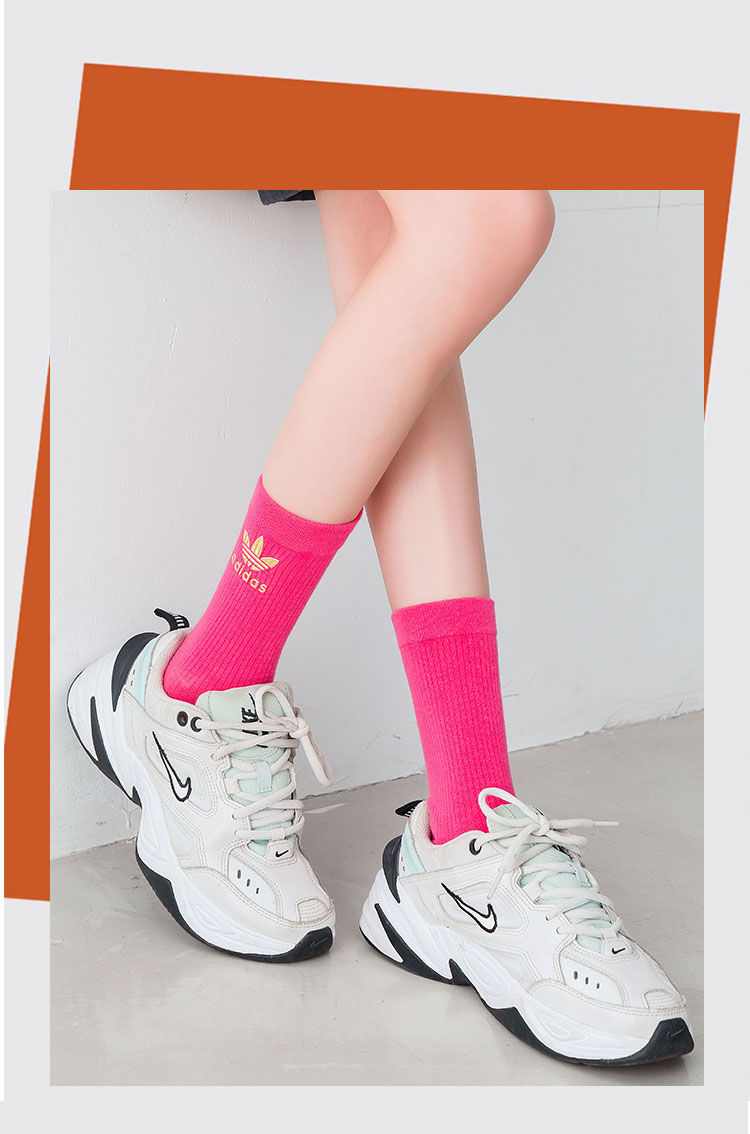 好品质女士长袜美腿袜袜子女经典三叶草长袜糖果色学院风运动棉袜女士