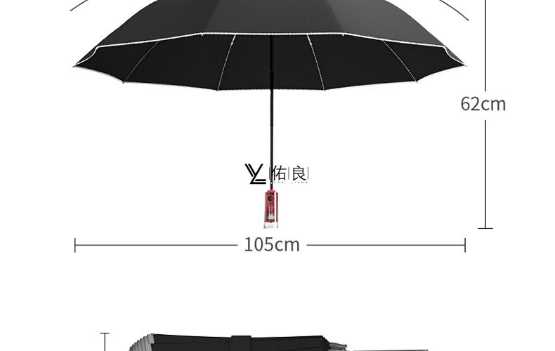 德国精工雨伞德国全自动纳米雨伞男士女士反向伞折叠抗风暴加固结实防