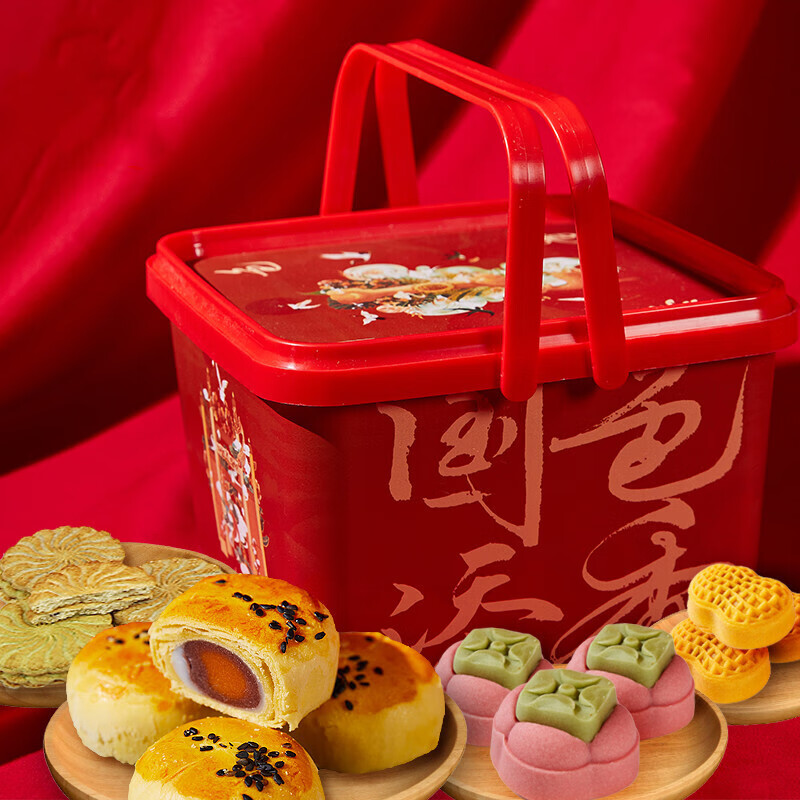国色添香春节提篮礼盒蛋黄酥和果子没有糖饼干年货礼包送零食糕点心