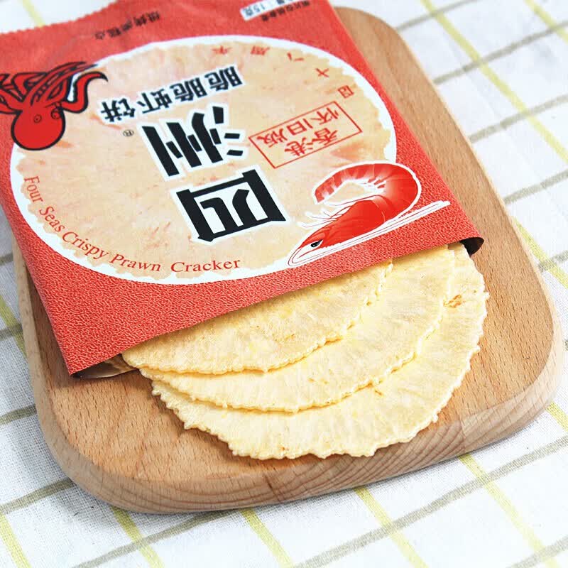 四洲脆脆虾饼15gx40包鲜虾紫菜味儿童8090后怀旧小吃脆片食原味15g40