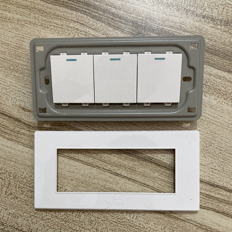 三联单控开关120系列75型老式长方形老款单双控室内插座面板暗装10a