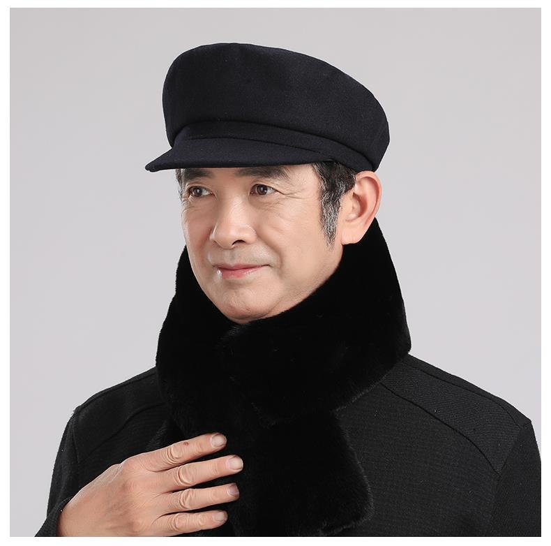 贝佳淑新品老式中山帽中老年帽子男士爷爷平顶帽老头鸭舌帽春秋保暖