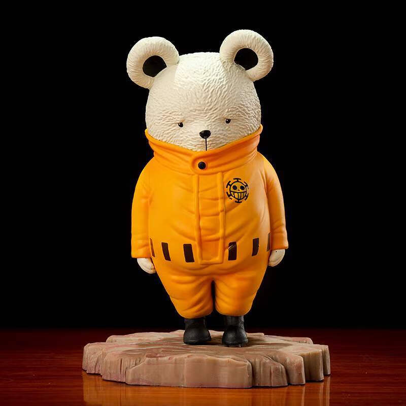 高闪海贼王手办贝波熊道歉 3色 站姿底座 红心海贼团 公仔车载摆件