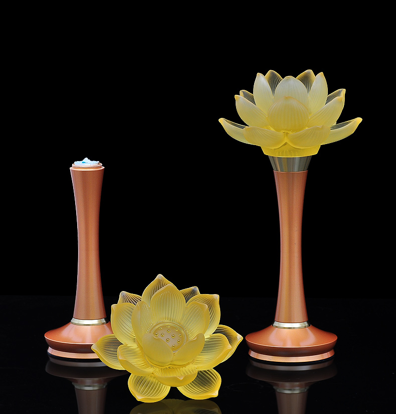 莲善堂琉璃莲花灯摆件变色佛供灯家用佛前观音供佛灯插电七彩led长明