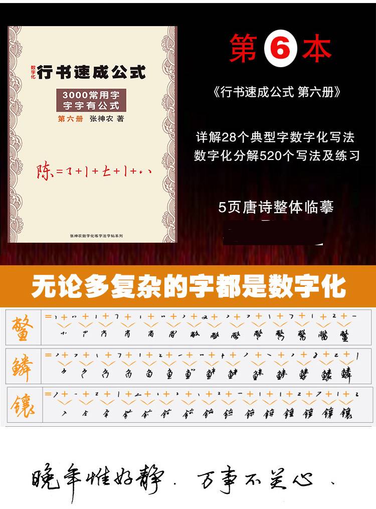 左一仁数字化行书密码笔画练字法速成公式凹槽贴 大开7本(笔)(推荐