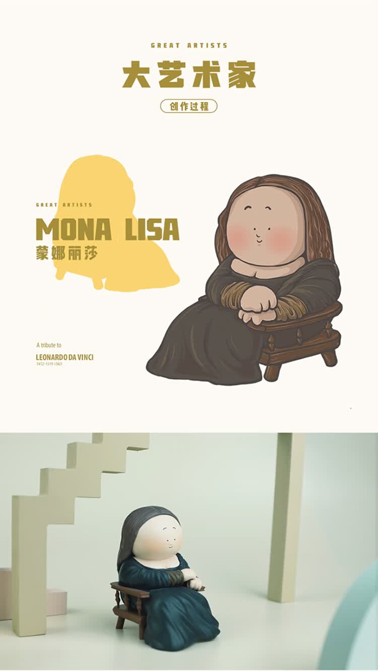 世界名画盲盒术家大美术馆系列摆件世界名画盲盒潮玩梵高蒙娜丽莎梦娜