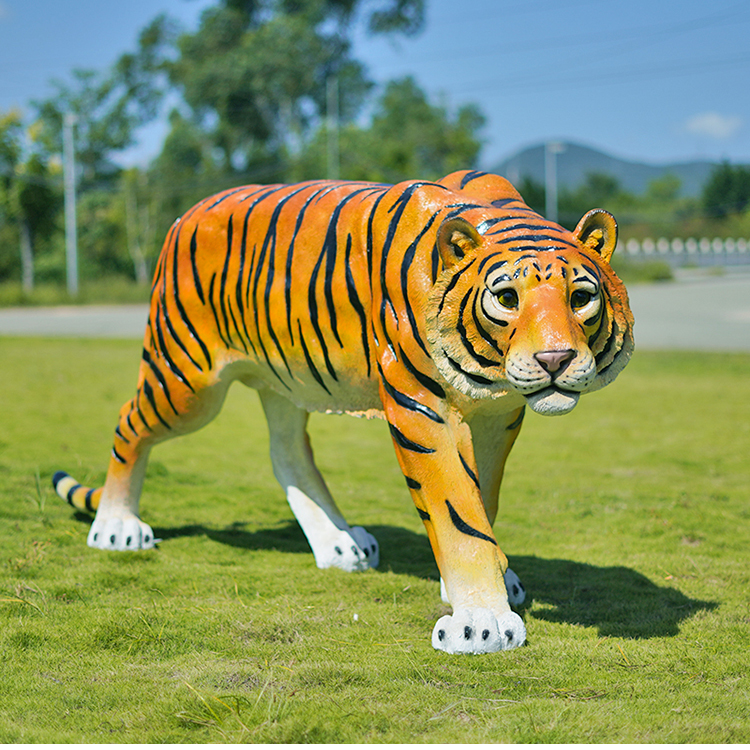 户外仿真大老虎雕塑动物模型装饰园林景观摆件草坪景区假道具摆设中号