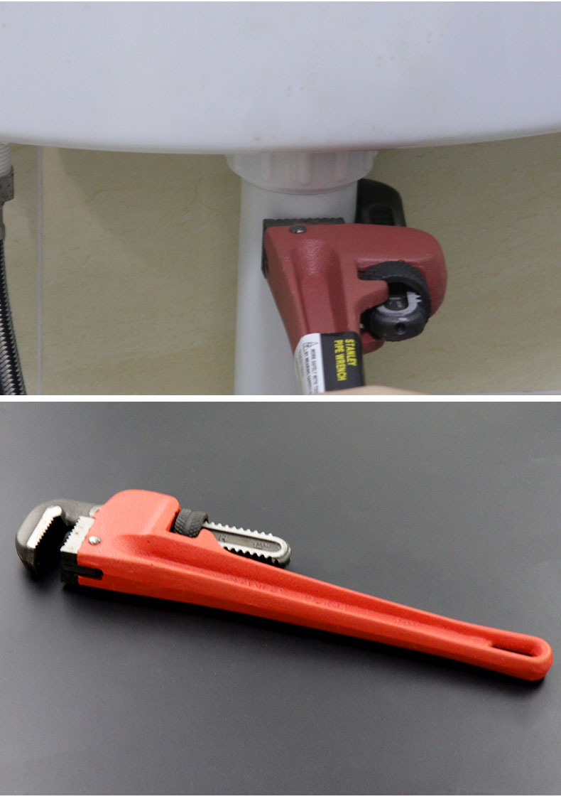 重型管子钳多功能扳手家用水管钳两用喉钳10寸大小管钳 红柄铸铁管钳