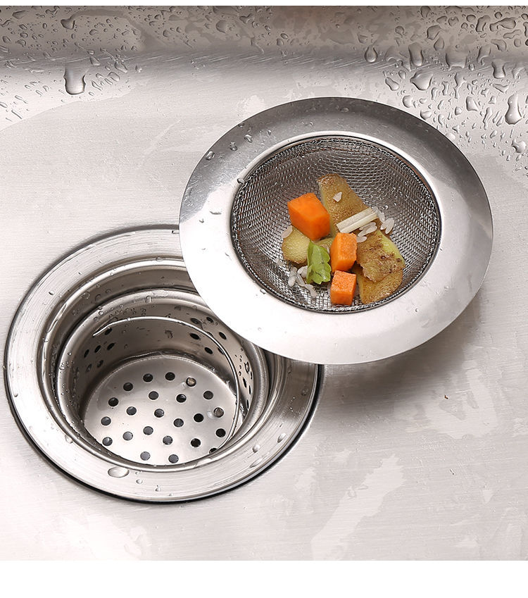 网不锈钢隔渣网洗菜盆水池漏斗下水道漏网防堵神器旗舰304款过滤网2个