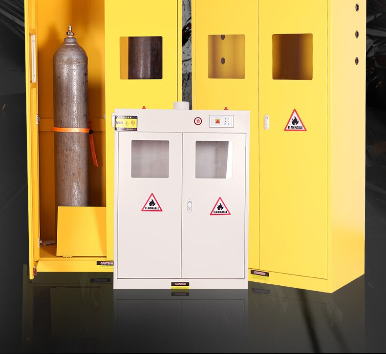 欧家隆全钢单双三瓶气瓶柜实验室乙炔气体存储柜甲烷氧气工业防爆气瓶