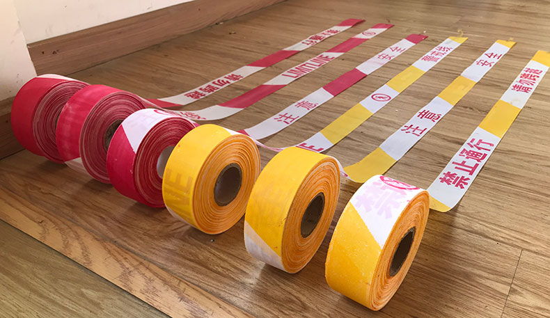 禁戒线警戒带隔离带伸缩带100米盘式帆布散装施工警戒绳警示无盒红白