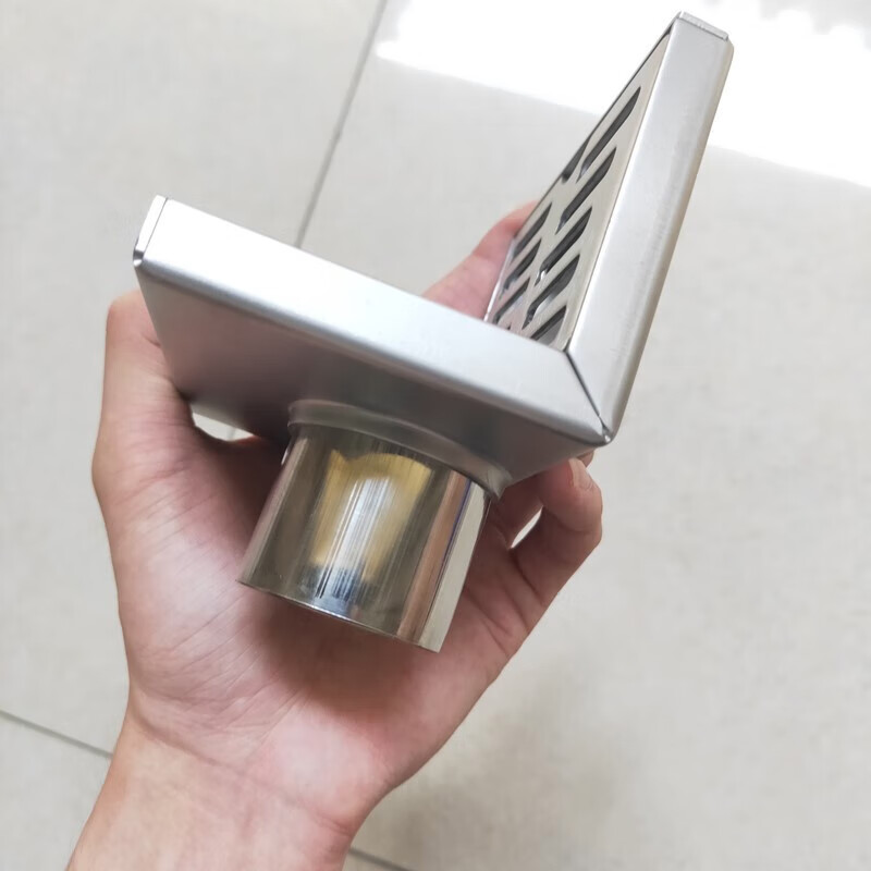 浩彪特 加厚侧排地漏304不锈钢50管75墙角横排水侧面阳台110直角露台