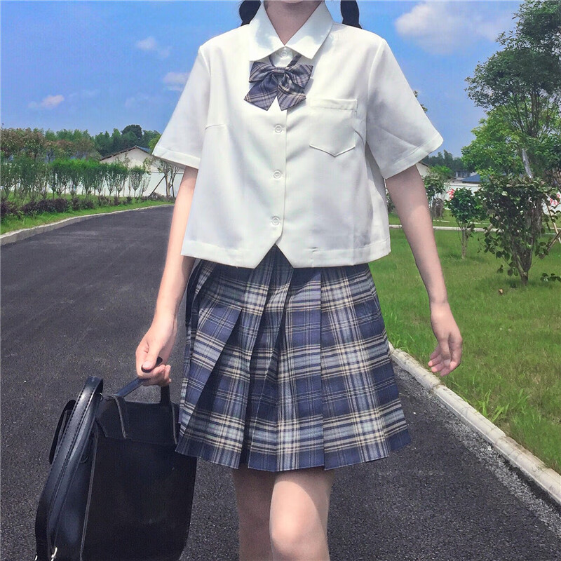 青间白鹿jk制服jk水手服女基础款jk制服白衬衫春夏季百搭白色衬衣日系