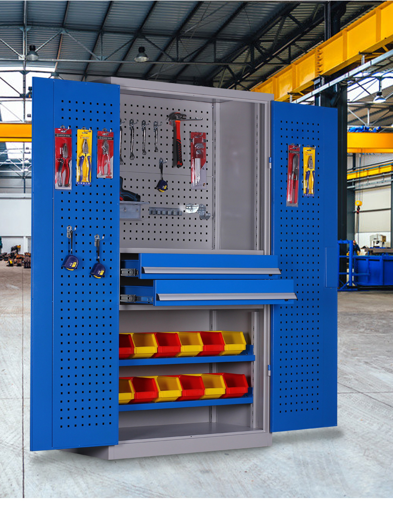 亚曌重型工具柜铁皮柜车间用工具箱双开门工厂储物柜安全工具柜子加厚