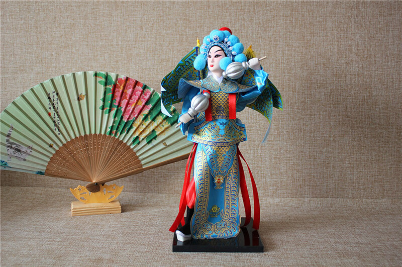 京剧人偶中国风 中国风京剧娃娃摆件绢人娃娃 北京特色礼品老外娟人偶