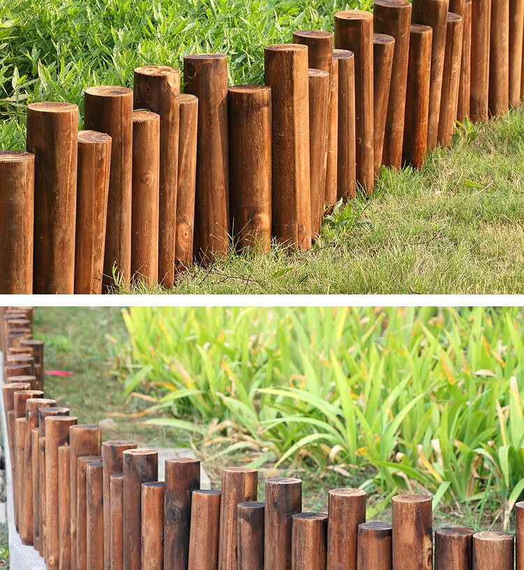 花园围栏庭院室内篱笆阳台装饰碳化小木桩护栏默认碳化如需原木色定制
