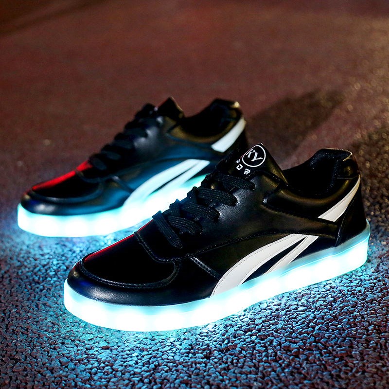 鬼步鞋充电夜光夏天男生鞋子七彩发光鞋学生党男女街舞鞋情侣防水潮