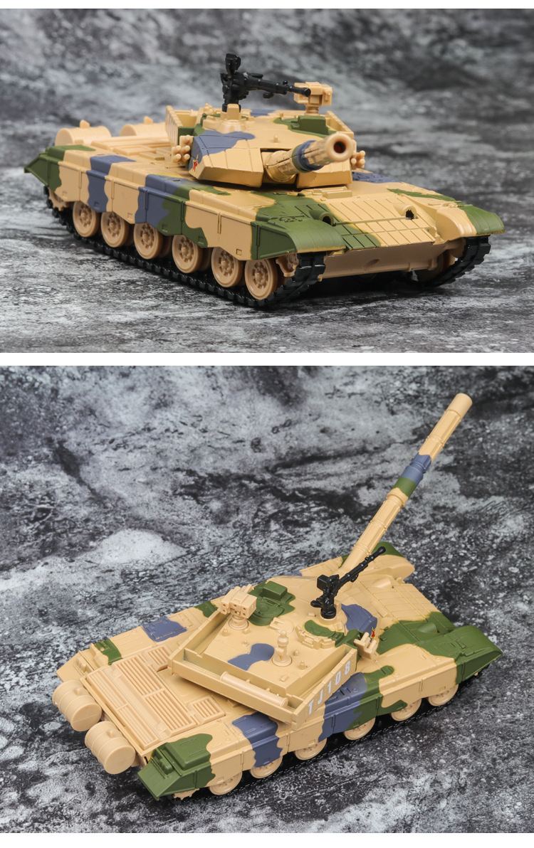 盒装99式主战坦克仿真132合金儿童玩具模型摆件景区迷彩绿