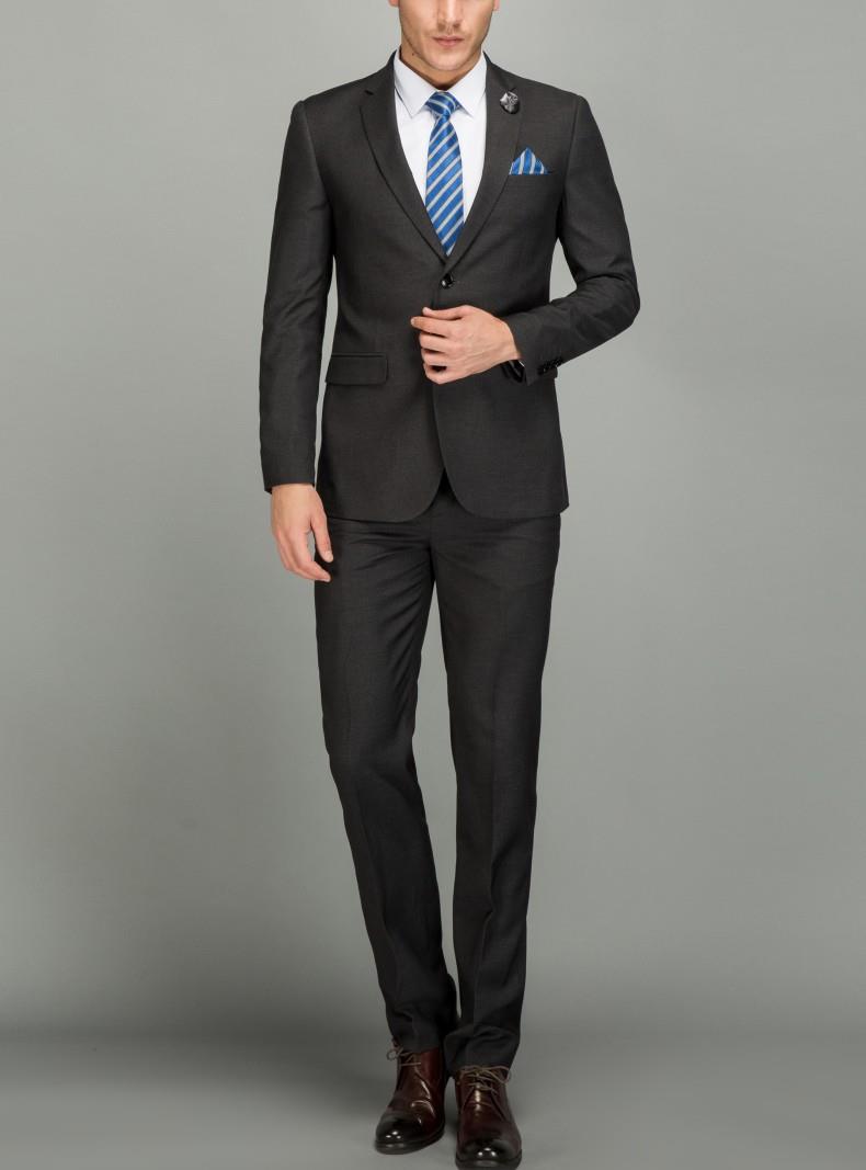 啄木鸟男装秋冬季西服套装男商务休闲西装修身上班职业正装西装新郎