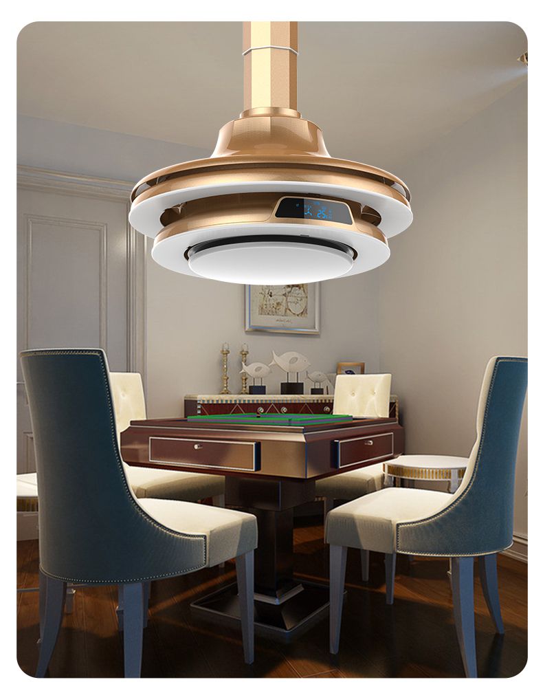 殴普品质麻将机吸烟灯双层棋牌室空气净化器led抽烟机家用馆房桌升降