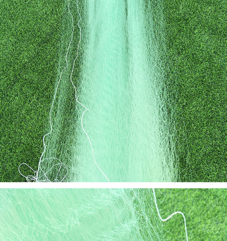 单层绿色丝渔网丝网鱼网沉网加重粗丝捕鱼网粘渔网拉网渔具 绿丝4米高