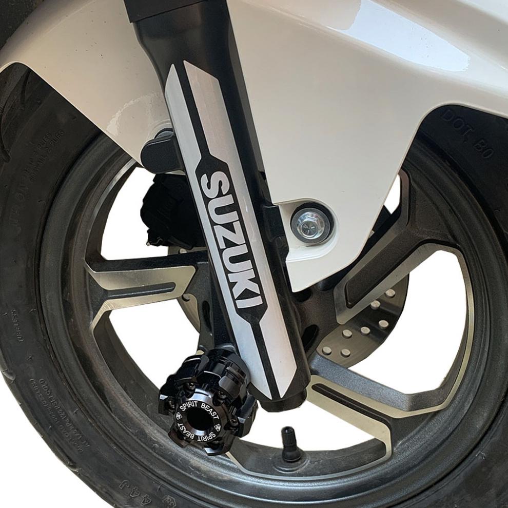 适用uy125铃木贴纸于摩托踏板车改装uu125减震贴画架装避震车贴 哑光