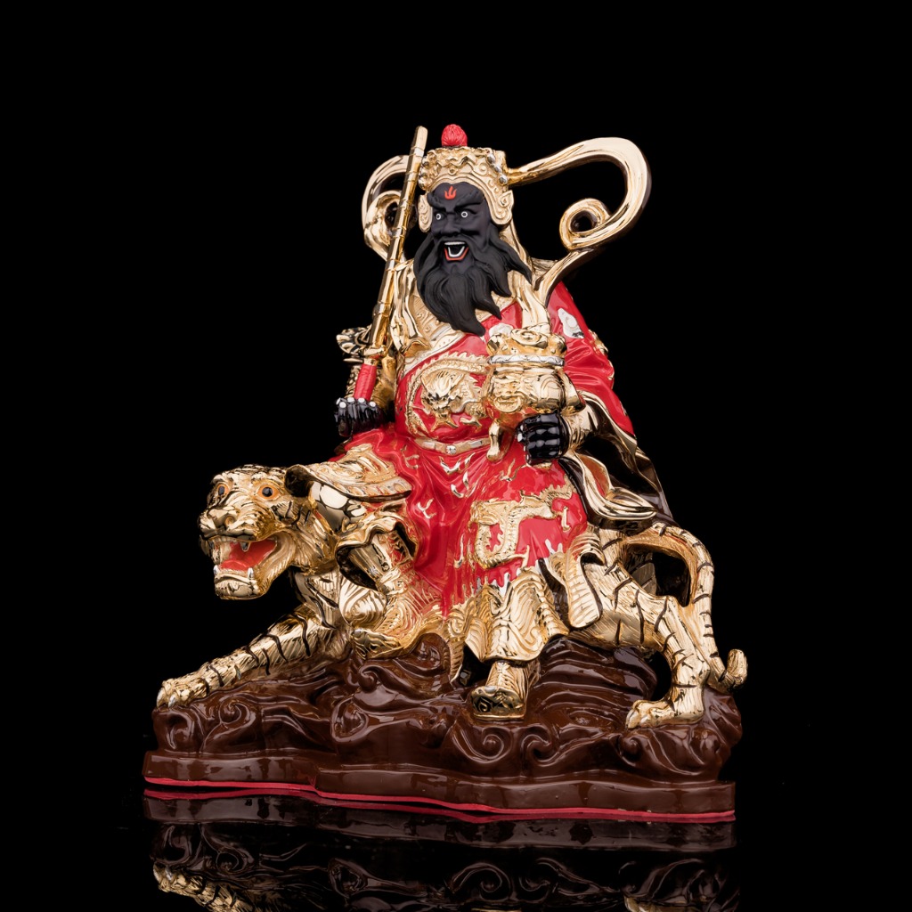 鎏金纯铜五路财神武财神赵公明神像中路财神爷摆件 高155厘米