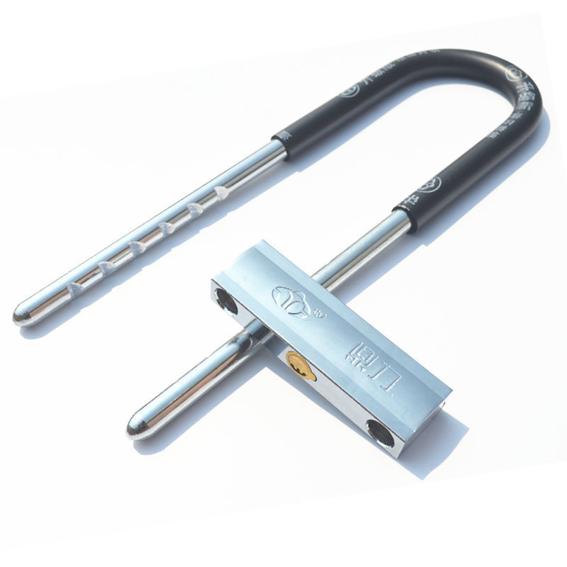 链条锁环形门锁c级玻璃门锁双开门拉手锁防剪防盗锁加长u型锁商铺门插