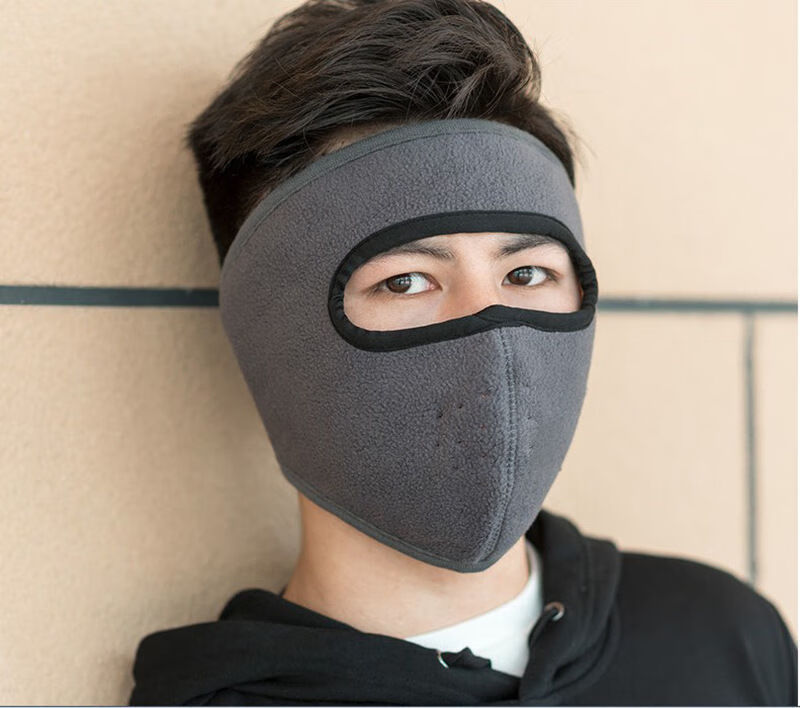 秋冬季加厚防寒保暖透气骑行防风尘蒙面全包口罩常规款粉色护脖款粉色