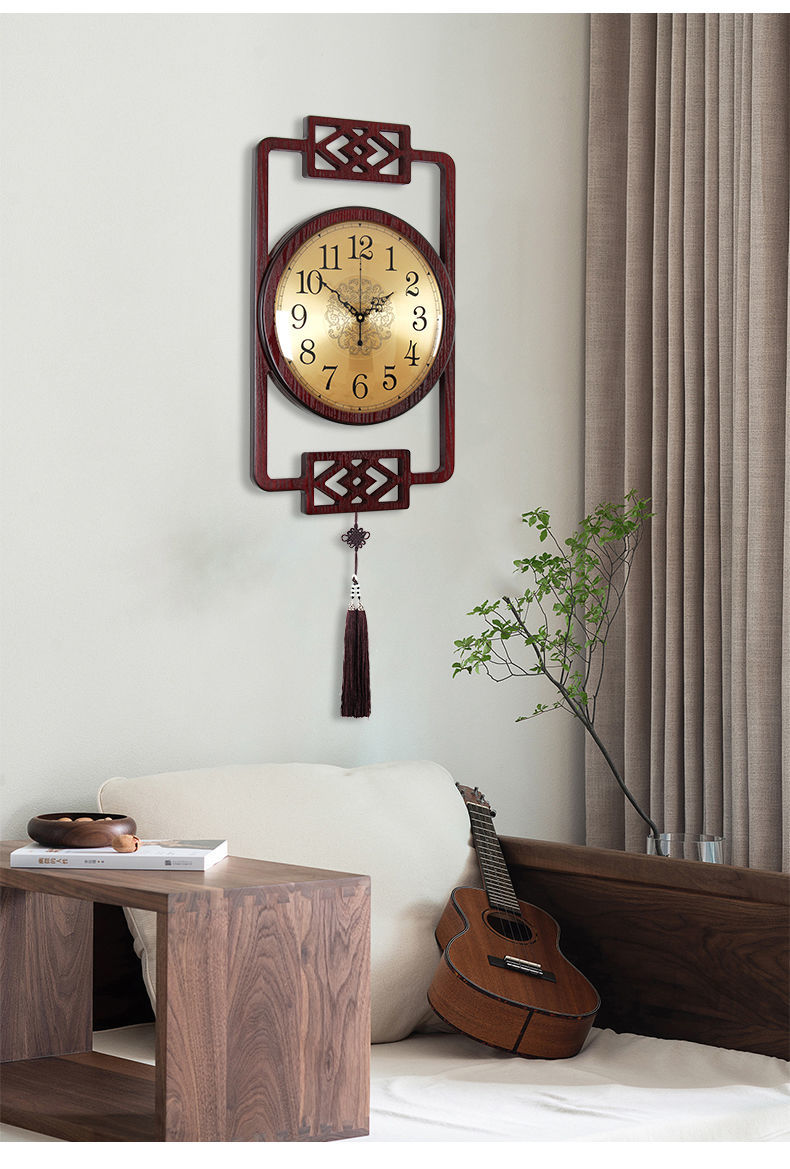 新中式挂钟客厅复古典装饰时钟静音创意中国风家用大气石英钟大表ss