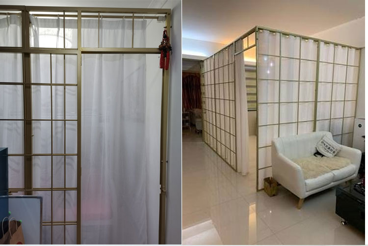 意式铁艺屏风卧室l型隔断墙房间帘装饰玄关服装店美容店餐厅移动c款