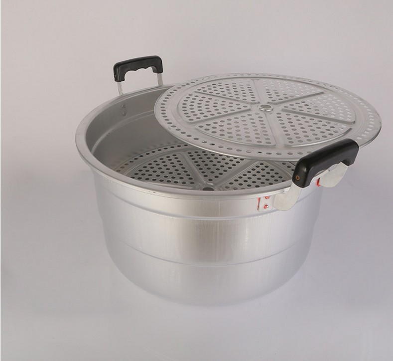 老式加厚铝锅大容量铝蒸锅烧水汤锅馒头锅煤气炉燃气家用锑锅商用此