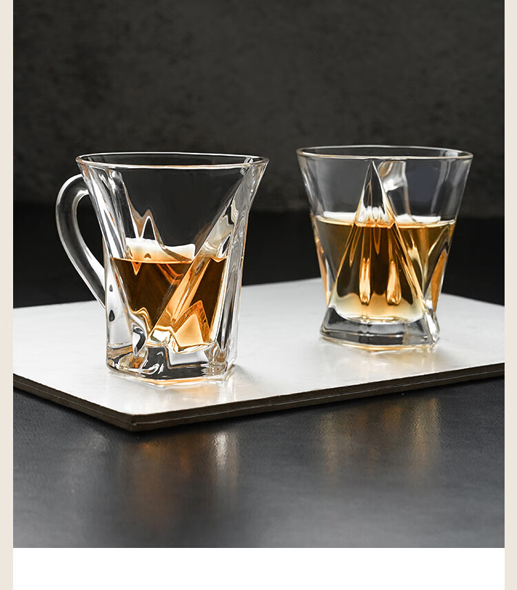 bohemia捷克进口波西米亚水晶玻璃茶杯透明茶杯水杯套装创意个性