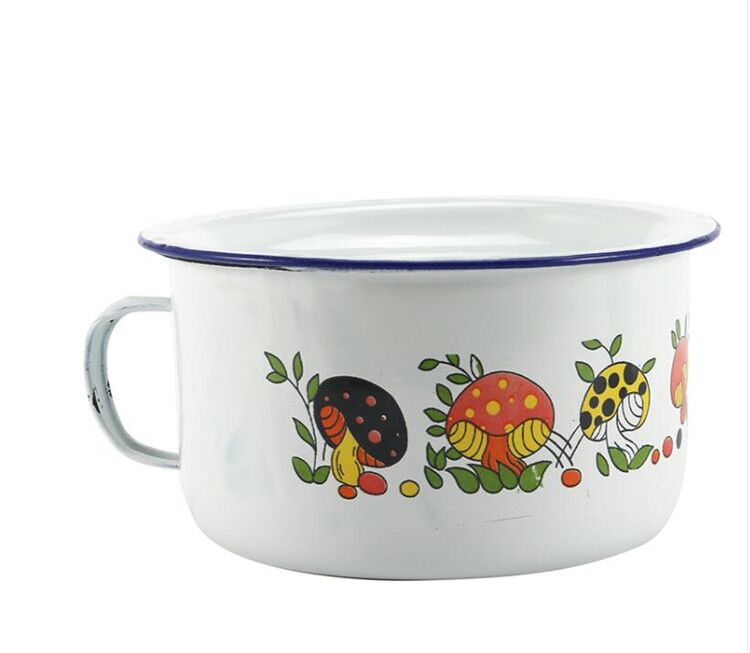 塘瓷便当盒老式搪瓷杯饭盒学生午餐盒子怀旧搪瓷泡面杯快餐盒饭缸珐琅