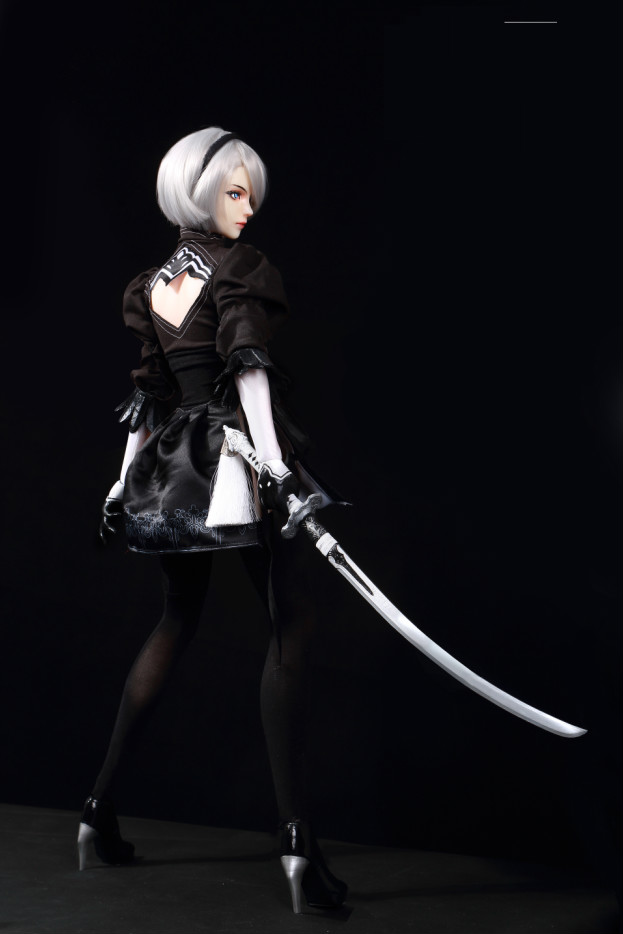 13钢骨骼包胶女兵人素体关节可动二代机械纪元2b小姐姐收藏模型摆件