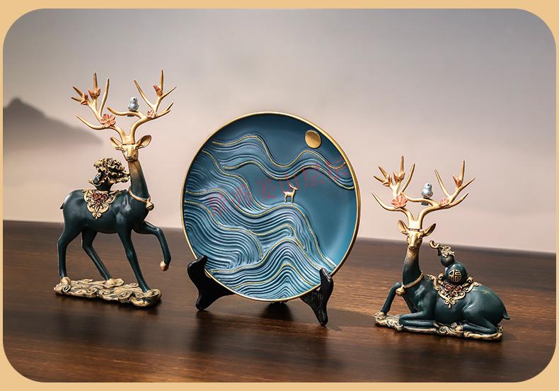 景秀姜山 新中式客厅玄关轻奢摆件高端大气现代简约电视酒柜装饰品