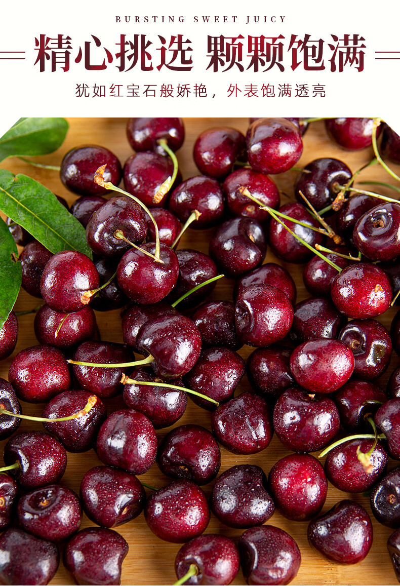 智利车厘子樱桃 进口黑珍珠大樱桃水果新鲜礼盒装当季孕妇时令水果