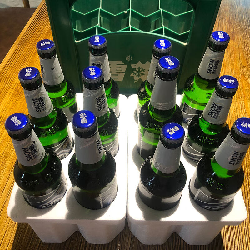 【闷倒驴】沈阳老雪花啤酒snow 500ml*12瓶 整箱玻璃瓶装 雪花金纯500