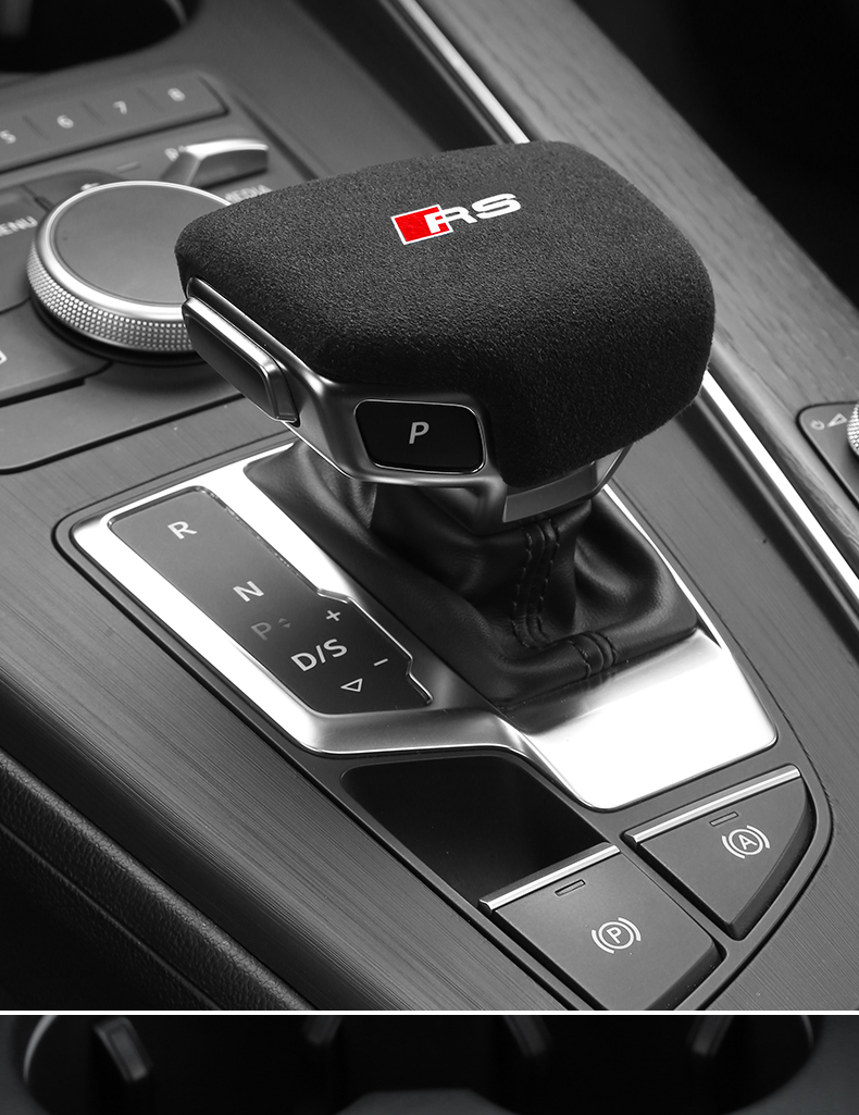 适用于lalqlq排挡头档位套盖壳车内饰用品改装翻毛皮档把套奥迪b款翻