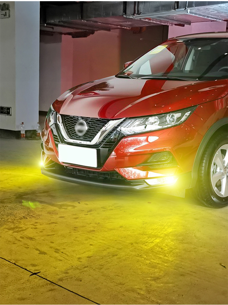 适合日产新逍客19款雾灯led灯泡逍客黄金光防雾灯日产新逍客改装 常亮