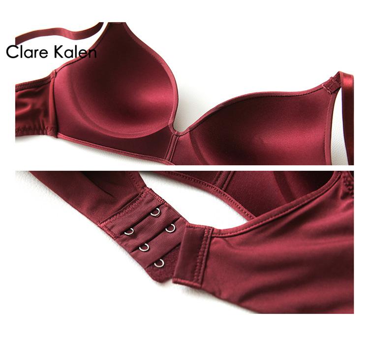 clarekalen日系轻薄衣无痕内衣女士无钢圈小胸聚拢学生薄款三角杯光面