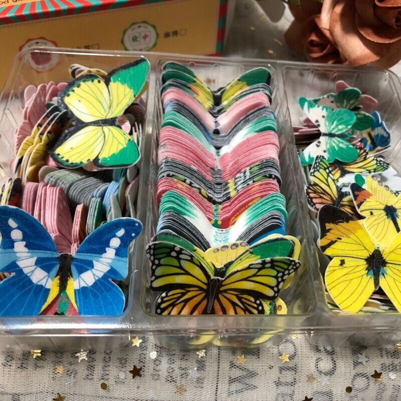 可食用糯米纸扑克牌蛋糕装饰可以吃的扑克牌糯米纸蝴蝶花朵字母行卡20