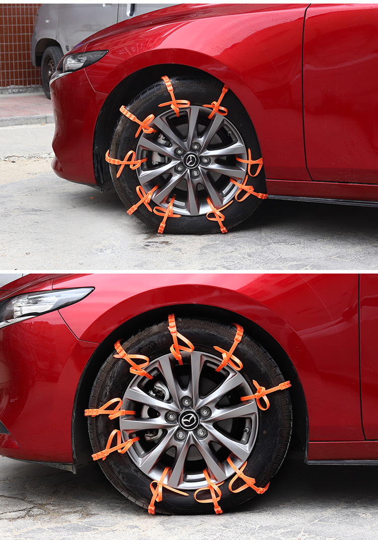 冬季汽车suv雪地破冰轮胎尼龙脱困通用防滑链轮胎扎带条摩托塑料20条