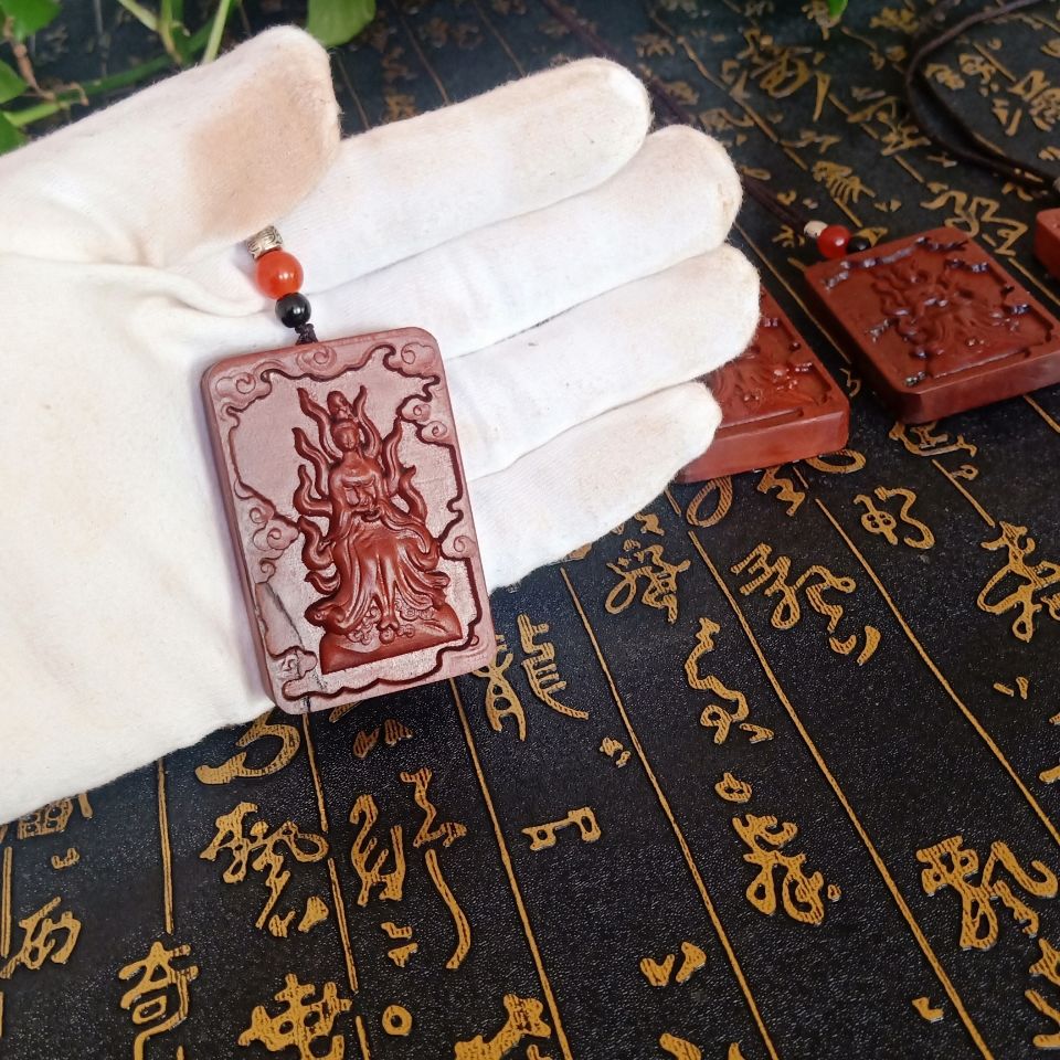 时尚配饰 精品雷击枣木九尾狐仙娘娘平安牌挂件道家法器用品平安生日