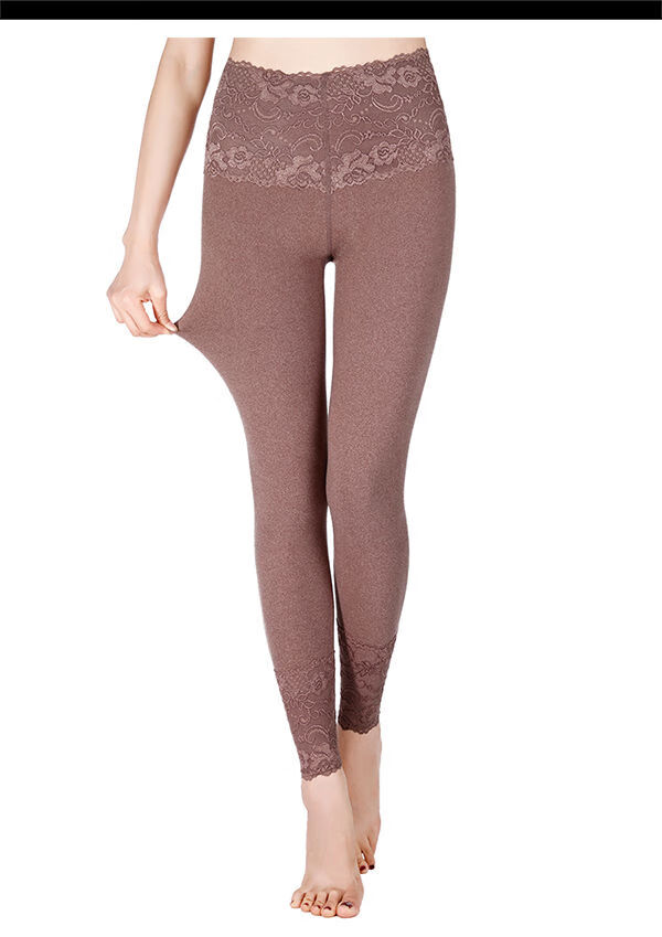 女装新款双面绒保暖裤德绒秋裤女高腰收腹蕾丝女线裤女打底裤修身美体