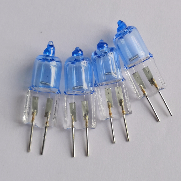 520卤素灯珠4低压1220白光暖黄水晶灯插脚小灯泡卤钨插泡12v20w一盒