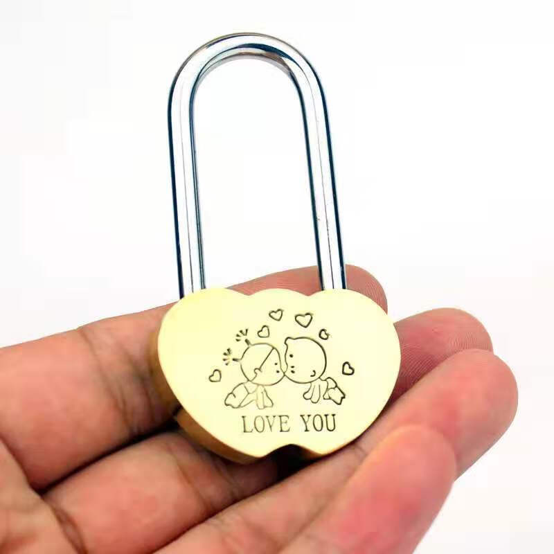 同心锁爱情锁情侣爱心锁景区寺庙许愿锁连心锁没有钥匙 天长地久 同心